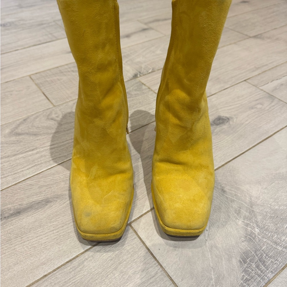 Sam Edelman Yellow Suede Heeled Boots